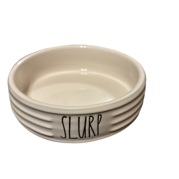 Rae Dunn Magenta Ceramic Cat Pet Bowl Set of 2 - Picture 4 of 5